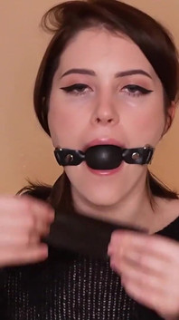 Duck Tape and Gag Ball Masturbation