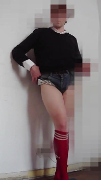 Blonde Sissy Seoul Training with Bbd Dildo Dressed Sporty