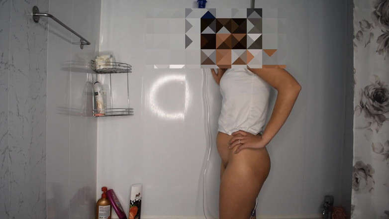 Risky Hairy Couple: My Secret Video Online - Enema in the Shower