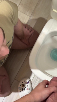 He Kisses My Big Hard Cock While I Pee