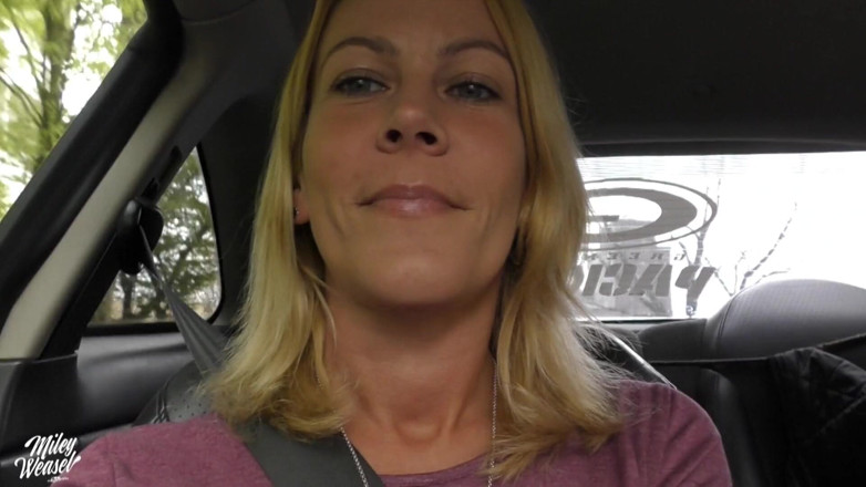 Miley Weasel: German Blonde Miley Weasel Assfucked in the Parkinglot