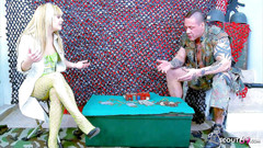 Full porn collection: Sexy skinny teen jakeline gets fucked by soldier after playing...