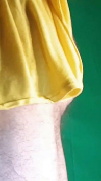 Red Lacy Panties Under Yellow Skirt