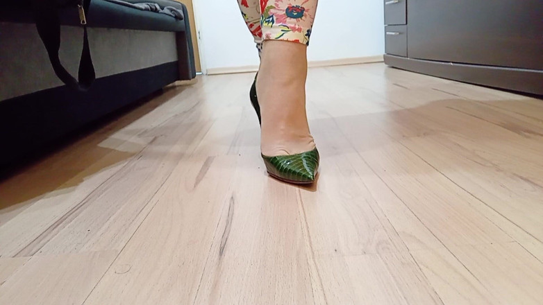 High Heels Kingdom: Crossdresser Walks in Sexy Snake Leather Pointed Toe Casadei High...