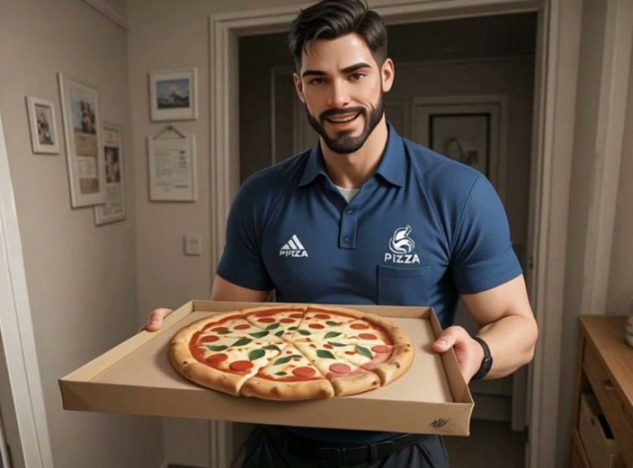 Janekats: Lucky Pizza Delivery Man Fuck Pussy Hard of Blond Big...
