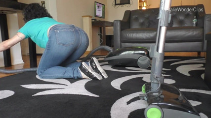 Natalie Wonder: Vacuum of my filthy rug, suctioning the floor corners & fabric...