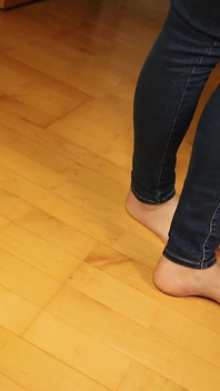 Beige Sneakers & Sheer Nylons - Footplay & Dangling Under the Desk