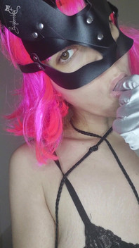 Discover My Desire with My Kitty Mask and Natural Tits