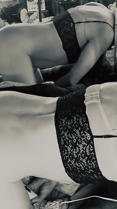 Sissy White Boy Learning to Take Two Big Black Cocks. thumbnail