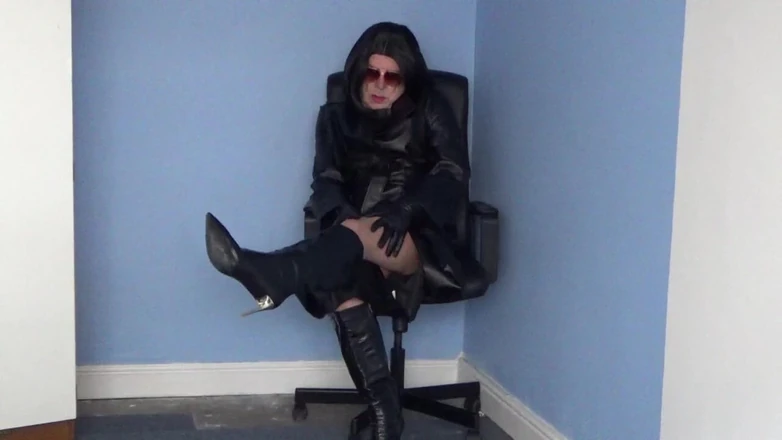 Leather Kirsten: ブラック &amp; ホワイト レザー