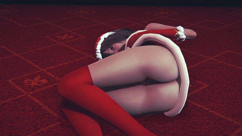 Waifu club 3D: 女孩在圣诞节为你自慰