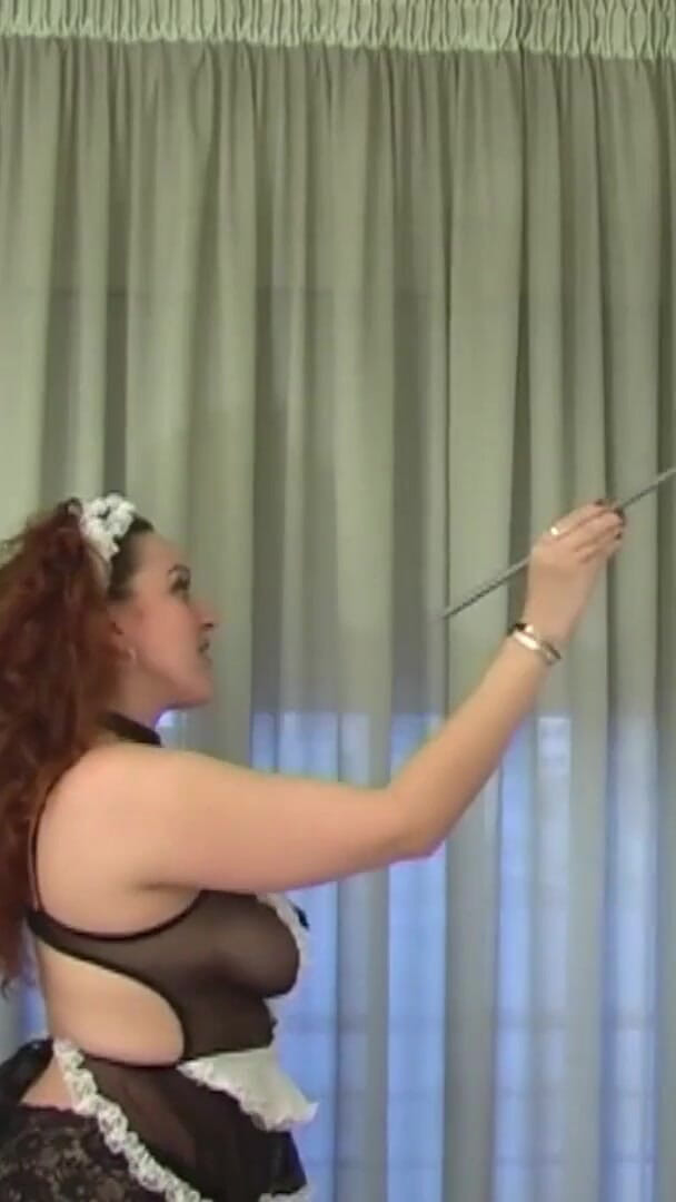 Lady Spain: Curvy Sexy Horny Maiden Cleaning the House, Stripteating and Teasing
