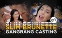 X DVD Collectors Club: Gangbang casting štíhlé brunetky