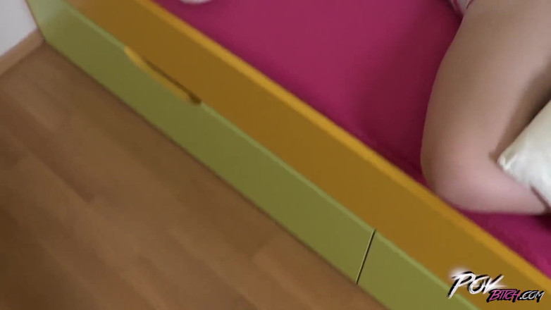 POV Bitch: Shy skinny blonde teen creampied by stranger when push his...