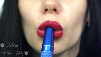 Goddess Misha Goldy: Cum to my big burgundy seduction and big hookah smoke!