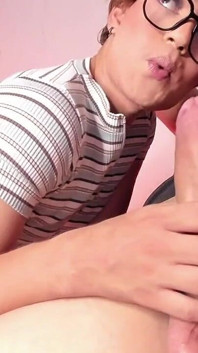Sissy Ken Plays with a Huge Hairy Fat Cock, and She Doesn't Oppose and Puts It in Her Mouth