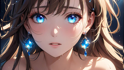 LustRender: Ethereal Emotion - Ai Girl with Glowing Tears in an Intimate...