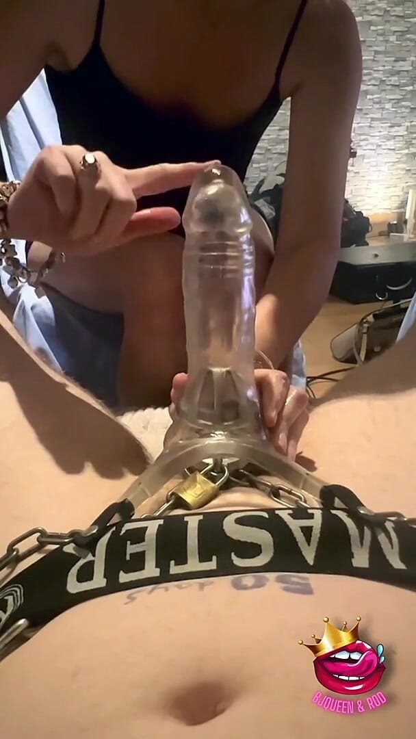 Mistress_BJQueen: Caged Cock Teased and Denied Inside a Cock Sleeve