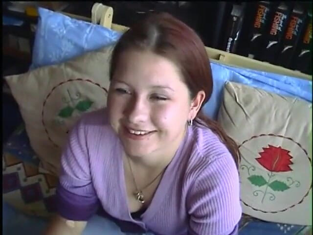 Old Good Porn: Young brunette strips and gives hard cock a hungry blowjob