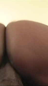 Hot ebony babe fucking on the couch hard