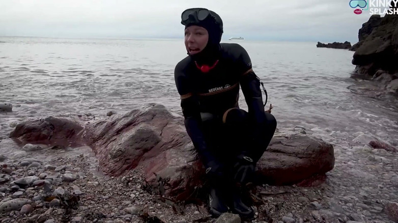UKCuteGirl Lucy Lauren: Begging to Be Tied up in 8mm Beuchat - Wetsuit Girl Struggles...