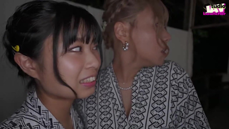 Studio JAV Launcher: A Blonde and a Dark-haired Beauty Share Wild Passion Beneath...