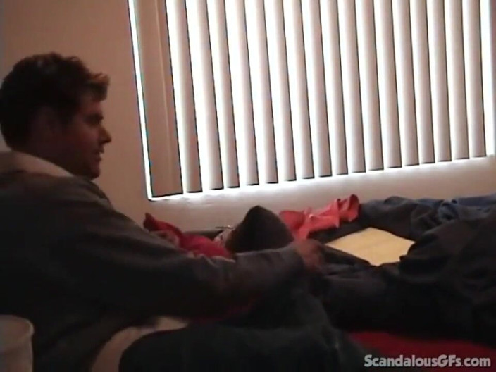 Scandalous GFs: Slutty blonde teen strips off naked for her mature tutor
