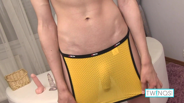 Twin Qs: Lustful boy toy Aaron dildo bangs his needy fuckhole!