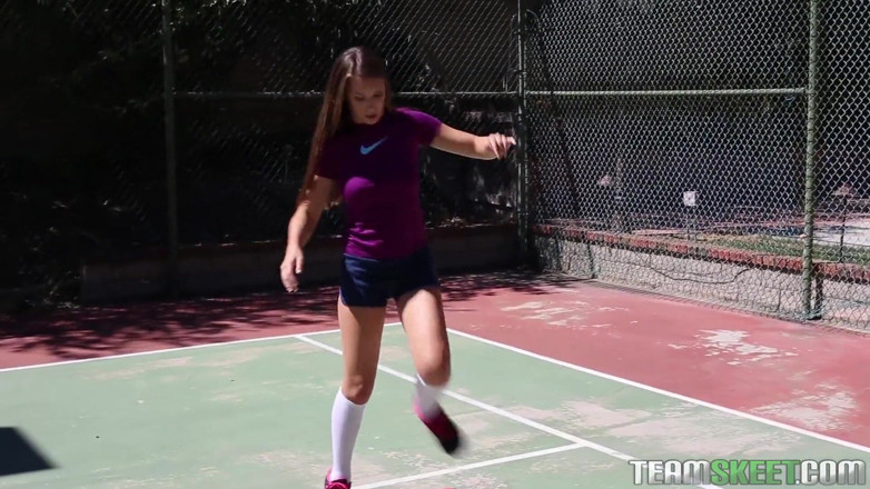 Team Skeet: Cute athletic babe lets her coach fuck her tight pussy