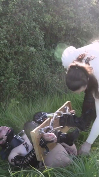 Slave Mila Endures Clamps, Whipping, and Humiliation in the Field for Vivienne L'amour's Delight