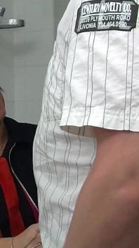 German brunette milf hides in bathroom with lover to get her pierced but shaved pussy pounded by cock while being filmed
