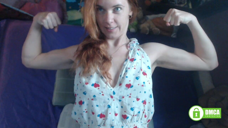 RiskyHairyCouple: Muscles Flexing. Custom. Redhead Girl