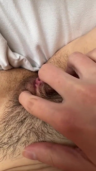 Full Bush Covered in Smegma & Cream - Close up Hairy Pussy with Dirty Talk
