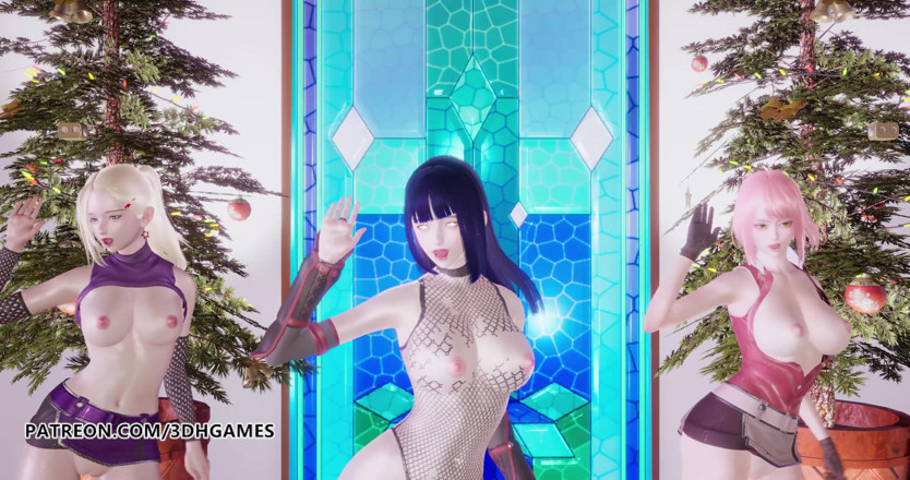 3D-Hentai Games: Twice - Feel special nude dance Ino Sakura Hinata 3D erotic dance...
