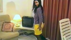 Hairy Pussied Wife Has Sex on the Sofa with a Big Cocked Guy
