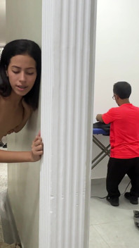 Midget Stepdad Irons Clothes While His Naughty Hot Stepsons Fuck Hard Behind His Back. in the End It Catches Us!!