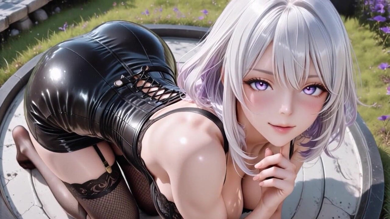 Seraphina Vale: Atemberaubender Sex im Freien mit Anime-Waifu im glänzenden schwarzen Outfit –...