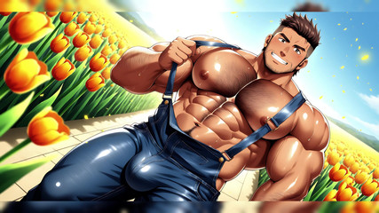 Erotic Man: Matabanți fierbinți tachinând în aer liber, făcut cu Ai