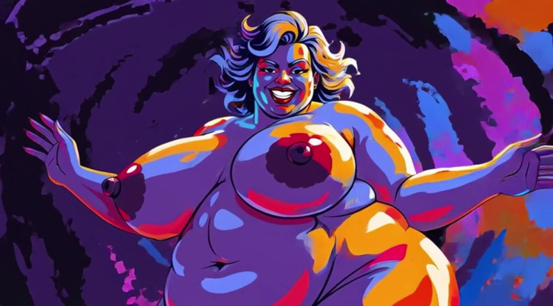 AI Porn: アイBBWゴーロック女性ヌードダンス