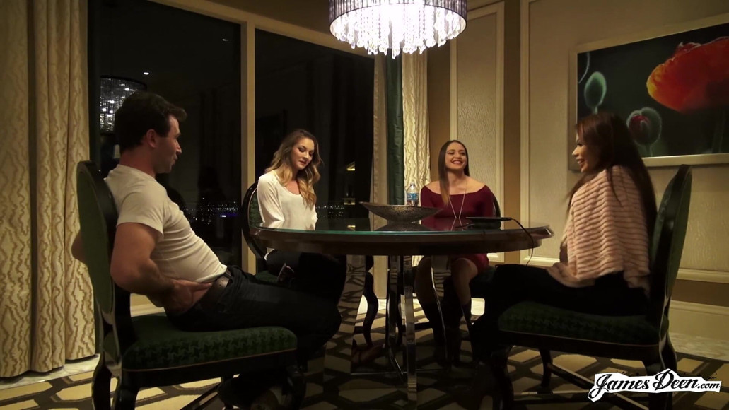 James Deen: Avi Love, Bambi, Sami Parker in reverse gangbang action with...