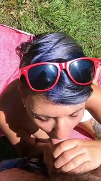 Another surprise blowjob in the forest