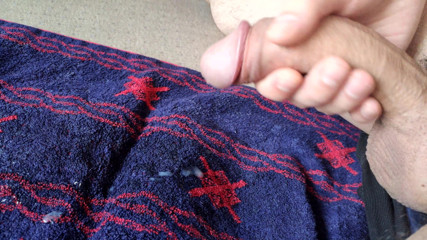 Curved One: Close-up curved cock cum