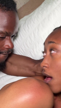 Pretty Black Girl Gets Her Pussy Sprayed with Cum