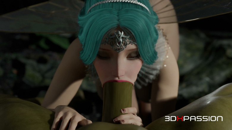 3dxpassion-transgender: Futa Orc Fucks Hard Fairy in the Forest - Blowjob, Deepthroat &amp;...