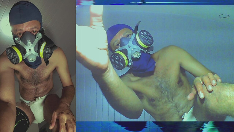 Stink HairyMale: Jockstrap, Cueca Vermelha, Máscara De Gás E Balaclava