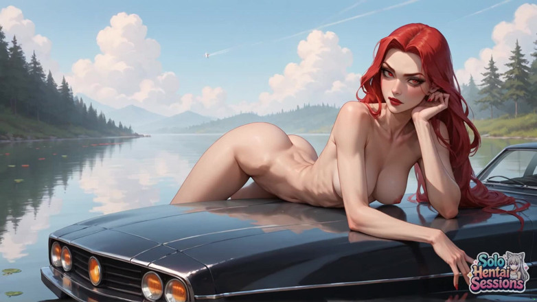 Solo Hentai Sessions: Sedução de café no lago da ruiva: Solo Mountain Break