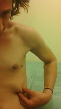 Topless Transgirl Moving Her Ribs by Hand