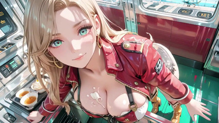 Tay Swift X: Blonde Commander in the Future Train! Red Patent Leather Uniform...