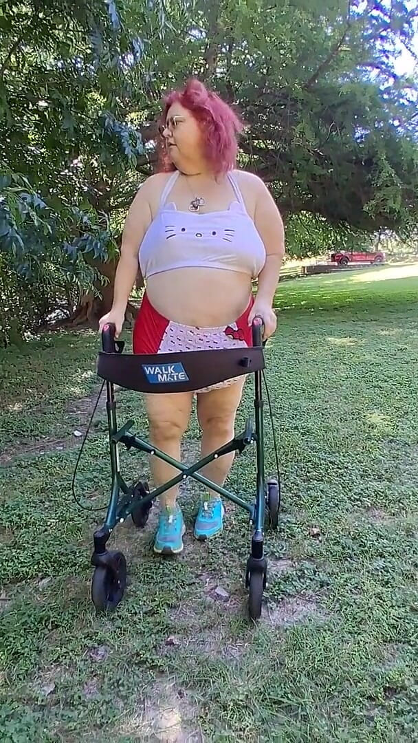 BBW Nurse Vicki Is Taking a Stroll in Her Hello Kitty Bathing Suit a Bikini! What Else Does She Do! (BBW nurse Vicki adventures with friends)