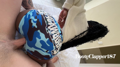 BootyClapper187: Bekas teman wanita hitam saya datang untuk pancutan mani saya